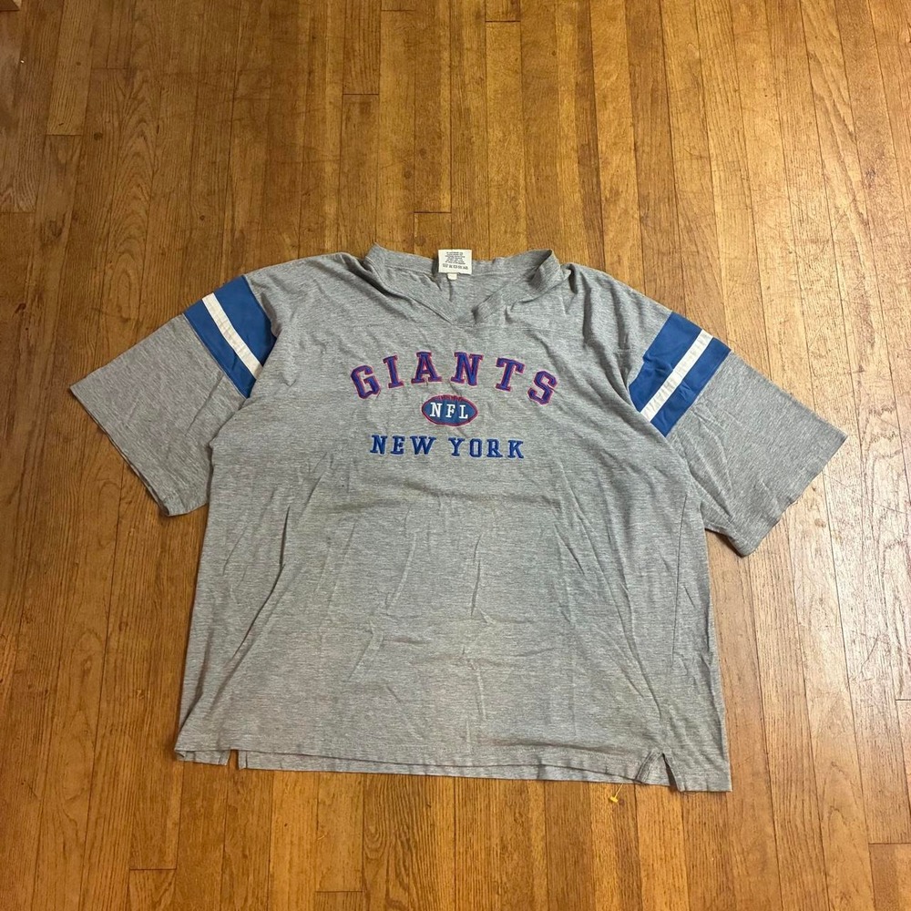 Vintage Lee Sport New York Giants NFL Embroidered Jersey T-Shirt Gray XXL